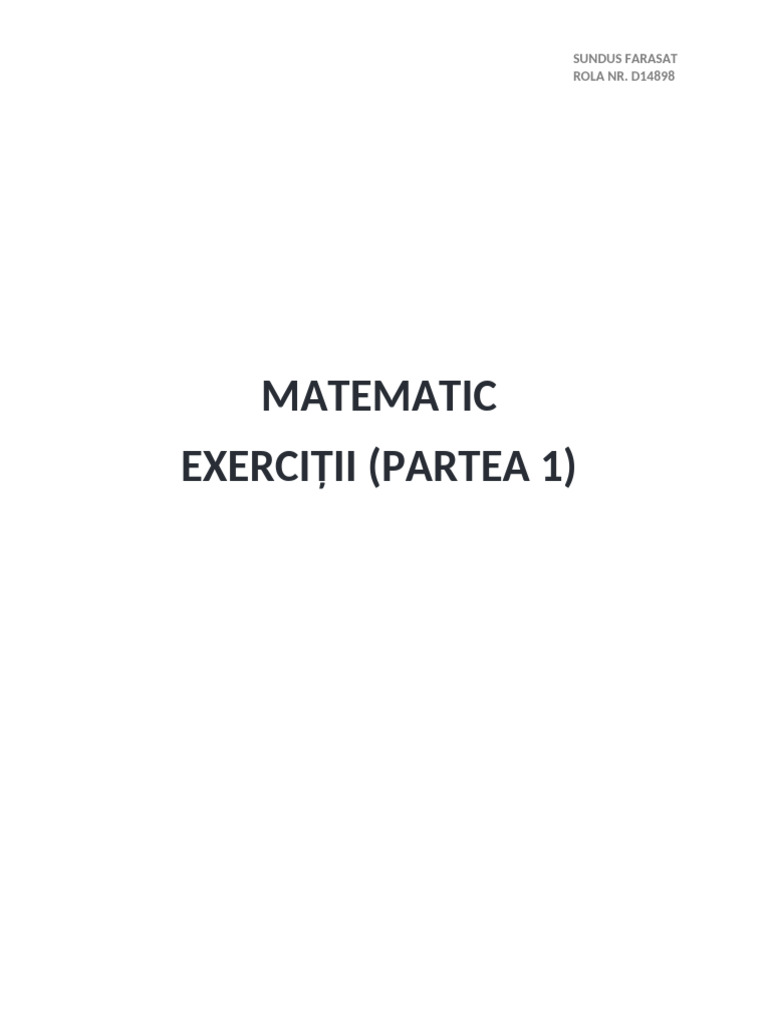PMC Modulul 5 Exerciții Matematice Partea 1 Temă | PDF