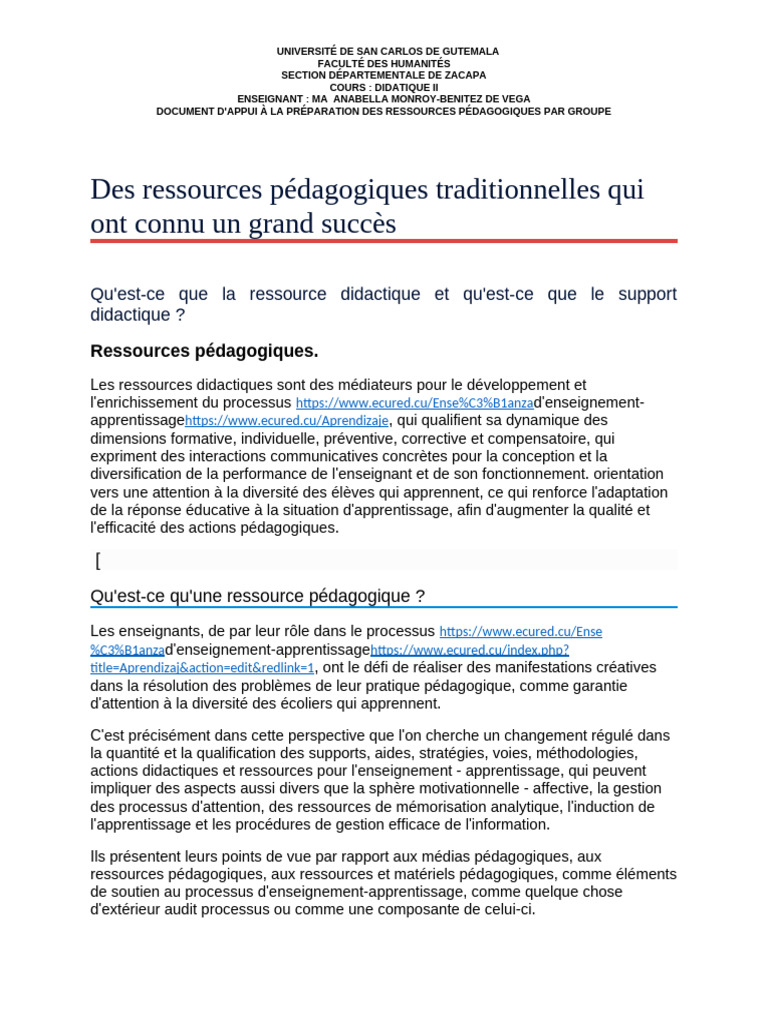 Ressources pédagogiques et didactiques | PDF | Pédagogie | Papier