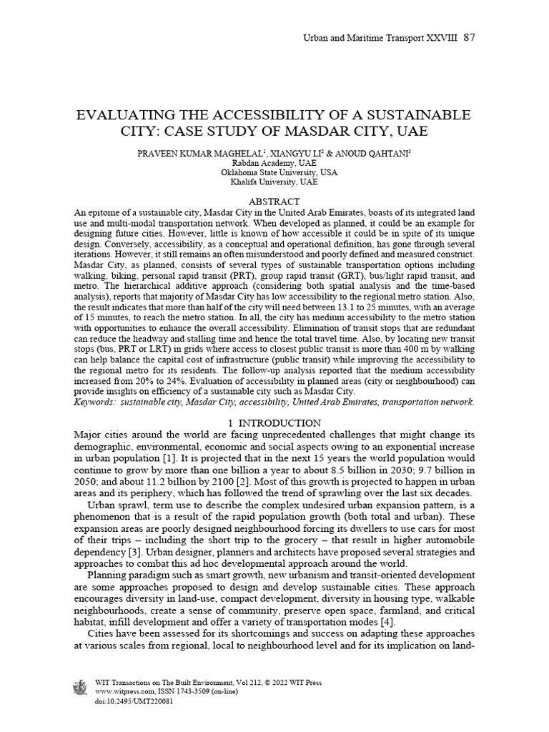 UMT22008FU1 | PDF | Sustainable City | Public Transport