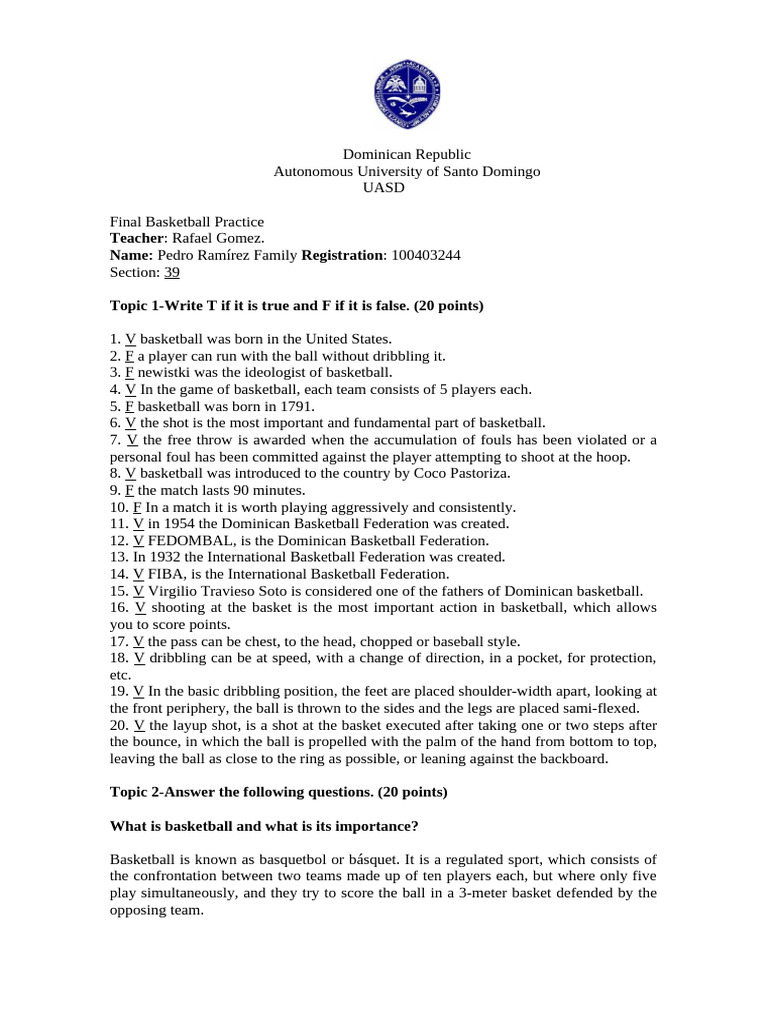 Dominican Basketball Fundamentals Guide | PDF | Learning