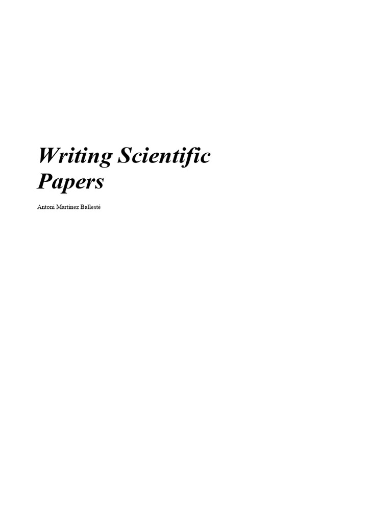 Writing Scientific Papers Guide | PDF | Thesis
