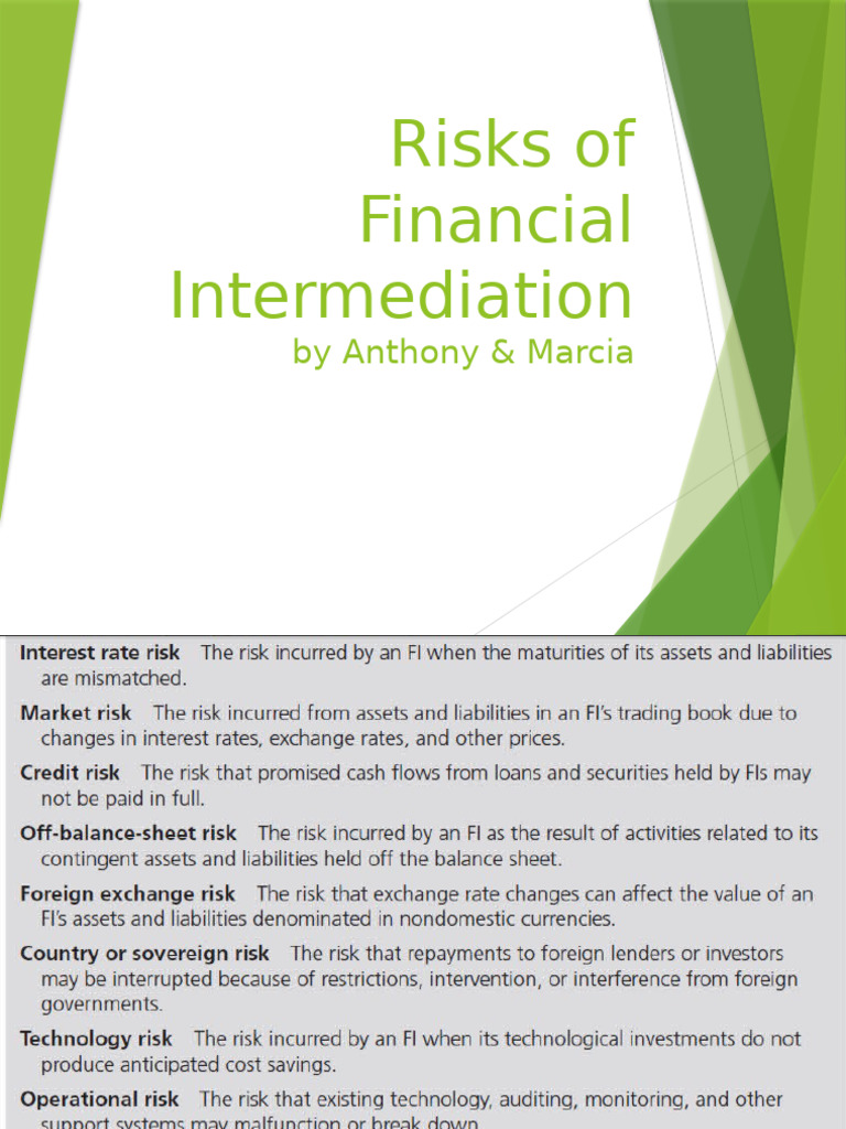 Financial Intermediation Risks Explained | PDF | Financial Risk | Bonds ...