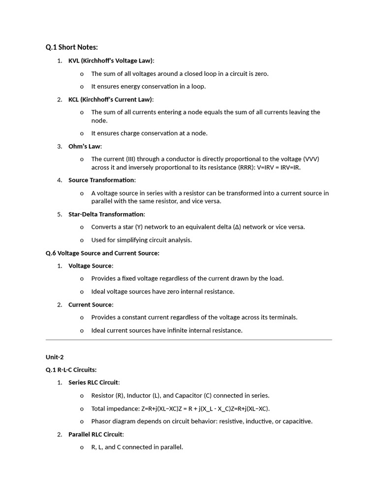 Electrical Engineering Key Concepts | PDF | Electromagnetic Induction ...