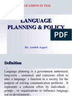 Language Planning and Policy Dr. Azadeh Asgari