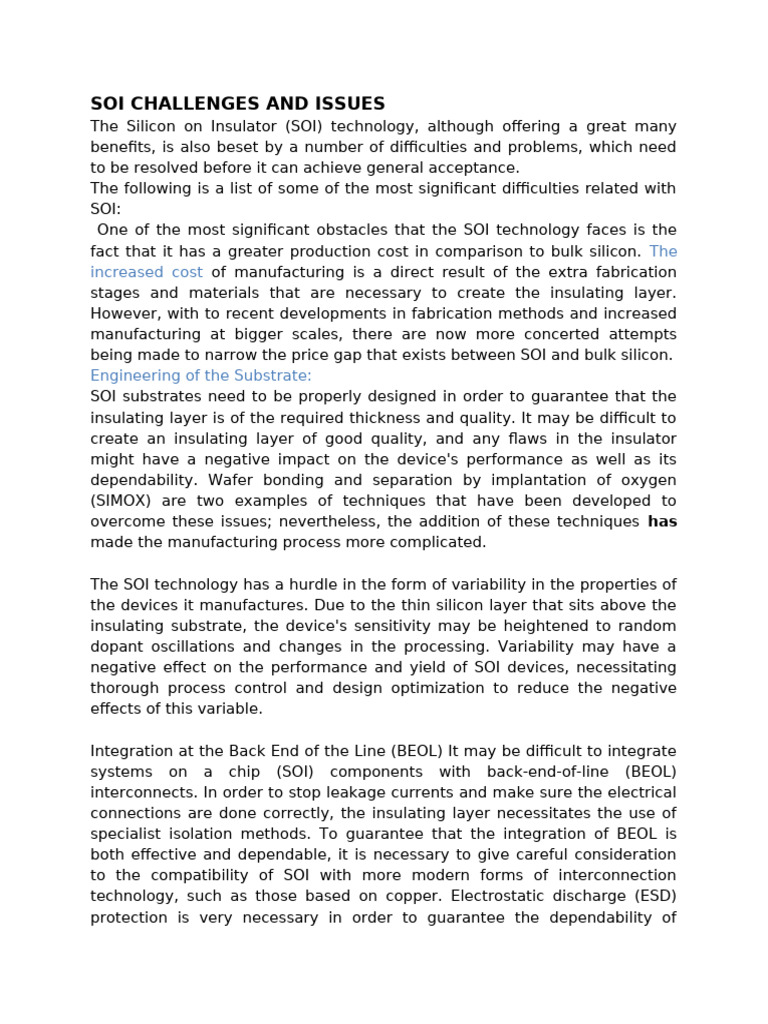 Trends in SOI Technology | PDF | Mosfet | Field Effect Transistor