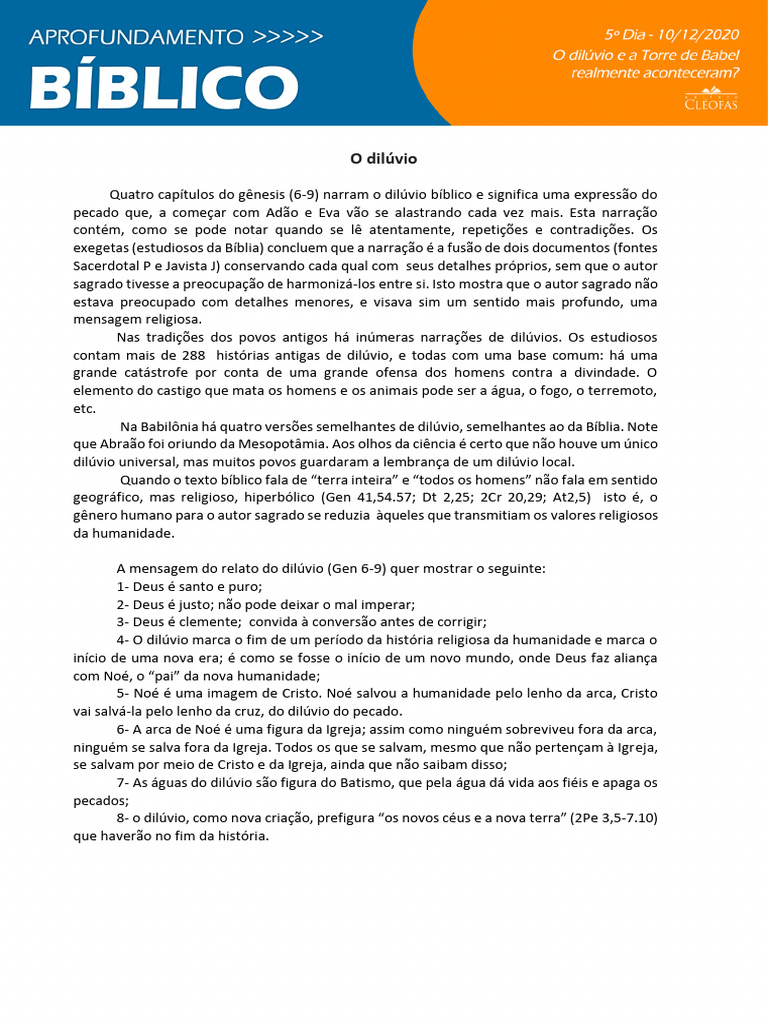 Mensagens do Dilúvio e Torre de Babel | PDF | Babilônia | Mito do Dilúvio