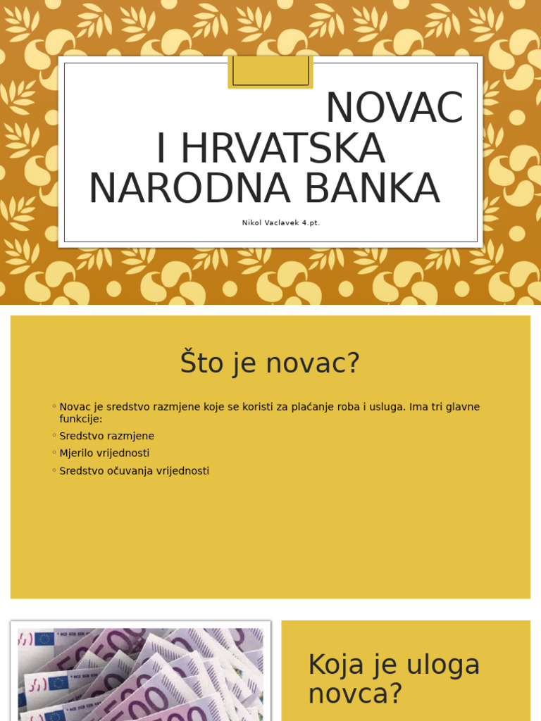 Novac I Hrvatska Narodna Banka | PDF