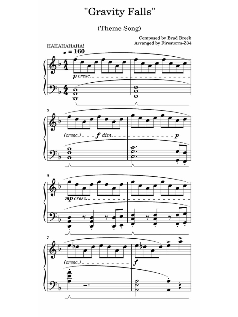 Gravity Falls - Opening Theme Song | PDF