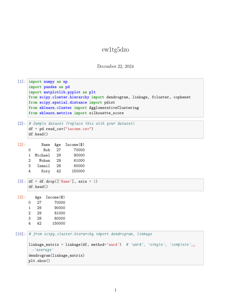 IMP Hierarchical Clustering | PDF | Cluster Analysis | Data Analysis