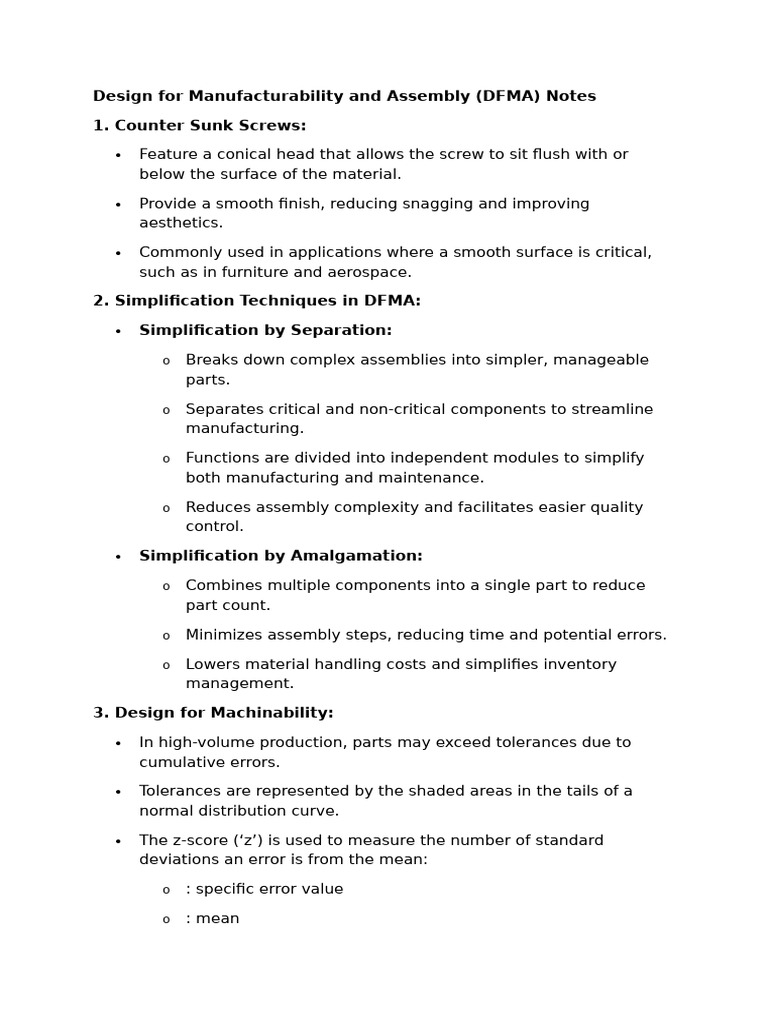 DFMA: Key Concepts for Efficiency | PDF | Engineering Tolerance