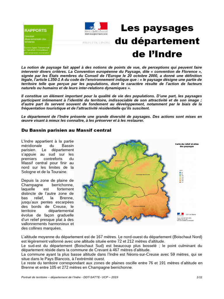 Paysages divers du département de l'Indre | PDF | Paysage | Changement ...