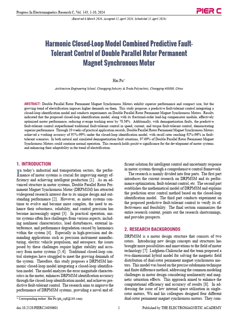 24030601 | PDF | Electric Motor | Control Theory