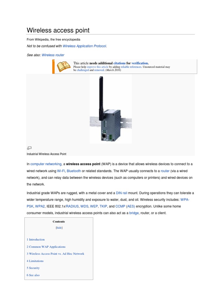 Industrial Wireless Access Point Overview | PDF | Wireless Access Point ...