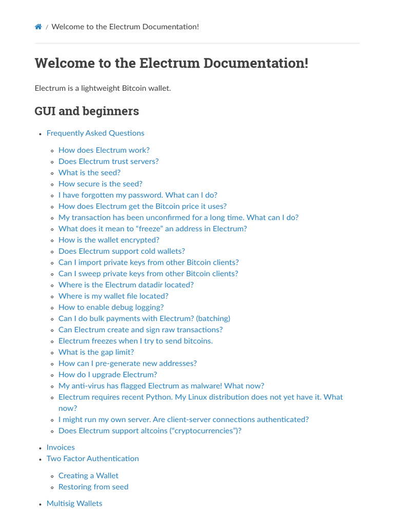 Welcome To The Electrum Documentation! - Electrum 3.3 Documentation ...