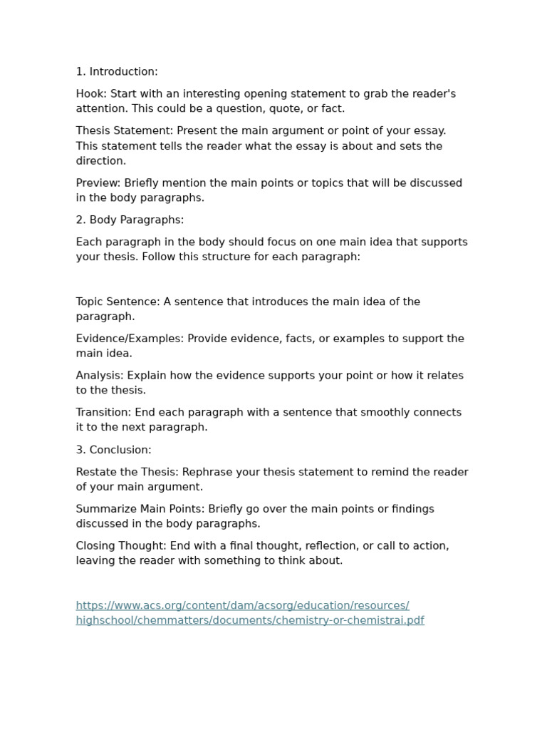 Essay Structure For Students | PDF