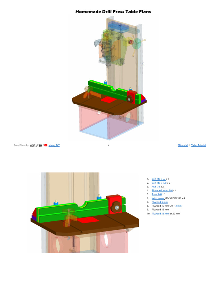 Homemade Drill Press Table Plans | PDF