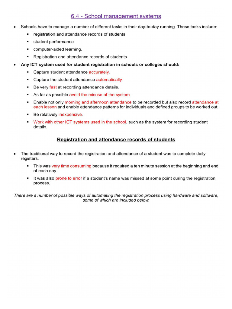 6.4 School Management Systems | PDF