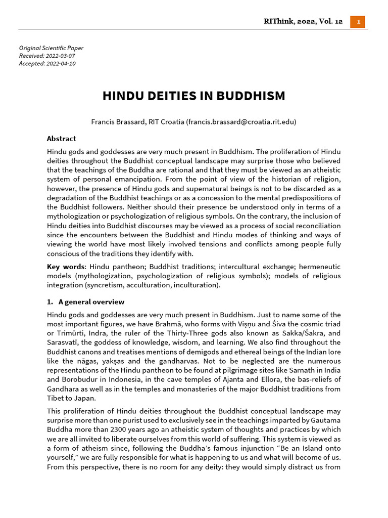 Hindu Deities in Buddhist Traditions | PDF | Deities | Vajrayana