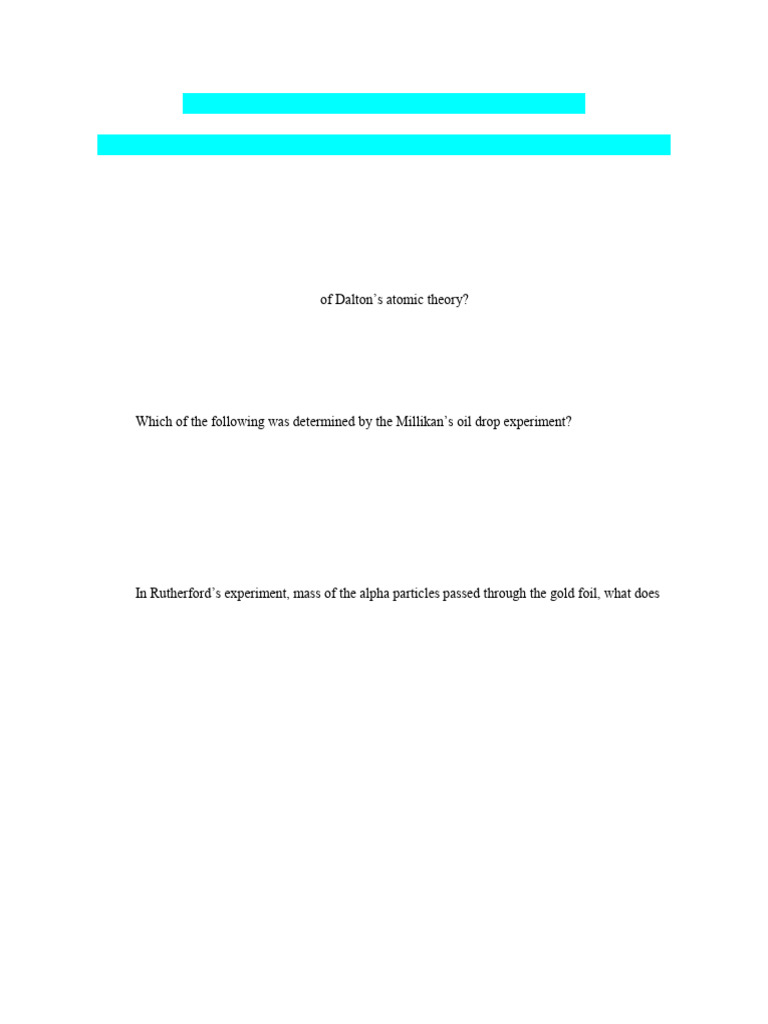 Chemistry For Grade-9 Work Sheet-Ii | PDF | Atoms | Electron