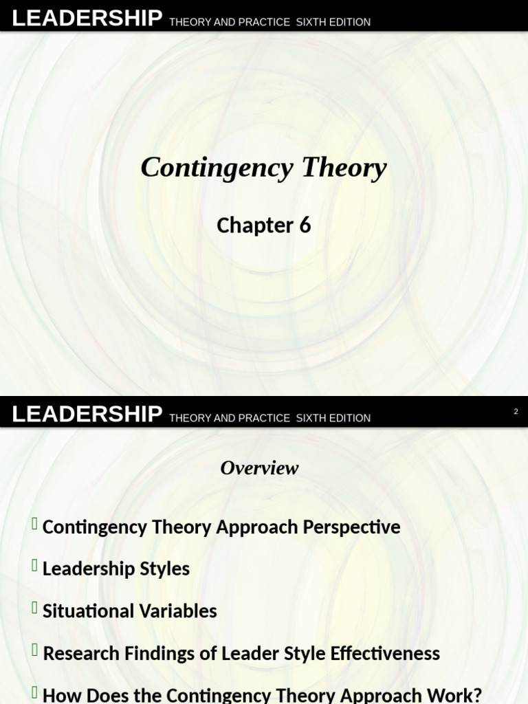Understanding Contingency Theory in Leadership | PDF | Leadership | Theory
