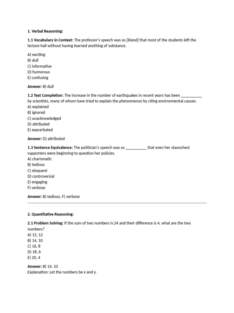 GRE Prep | PDF | Area | Argument