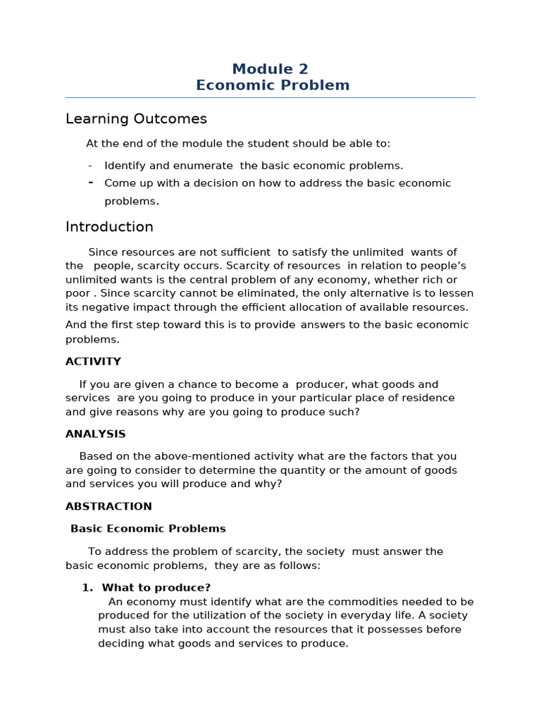 Module 2 in Microeconomics | PDF | Labour Economics | Goods