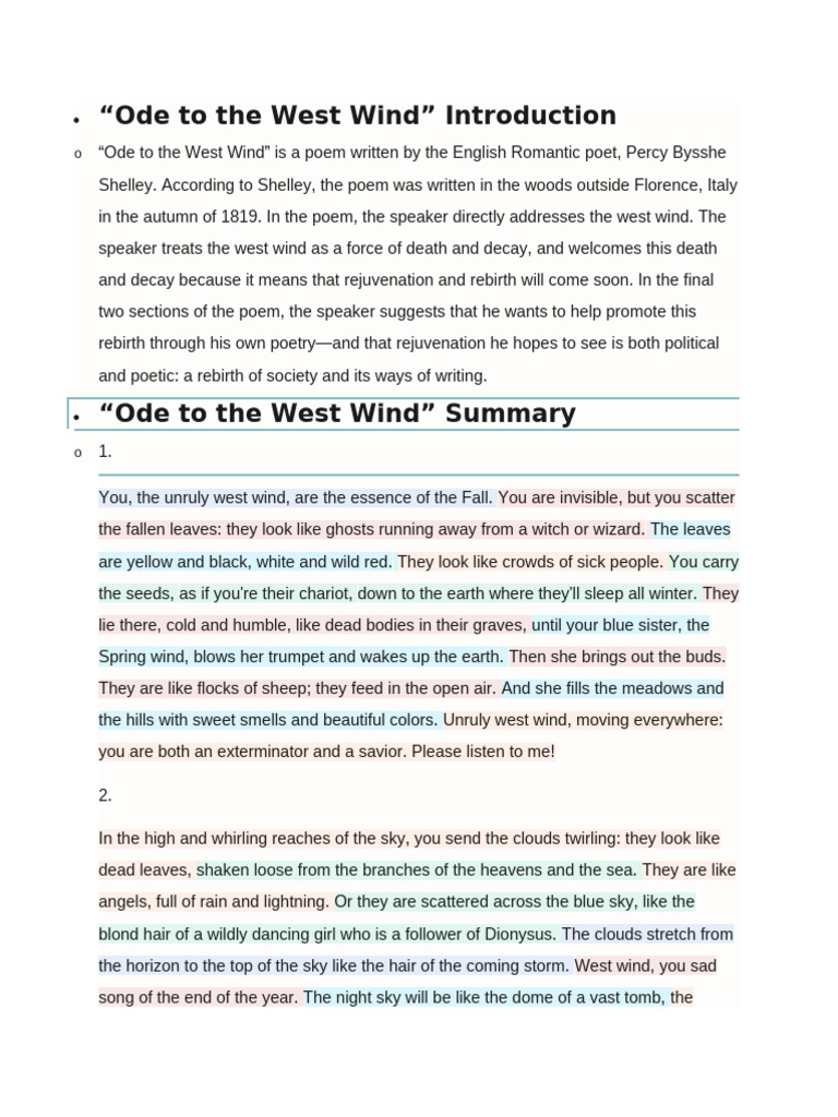 Ode to the west wind pdf