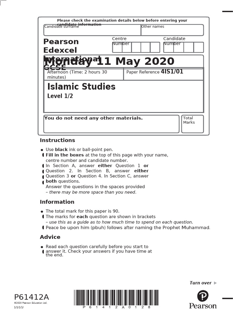 Islamic Studies Exam Paper Guide | PDF | God In Islam | Abrahamic Religions