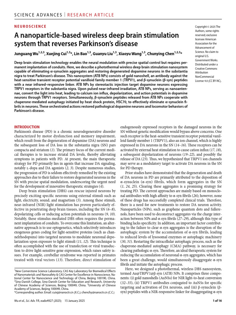 A Nanoparticle-Based Wireless Deep Brain Stimulation System That ...