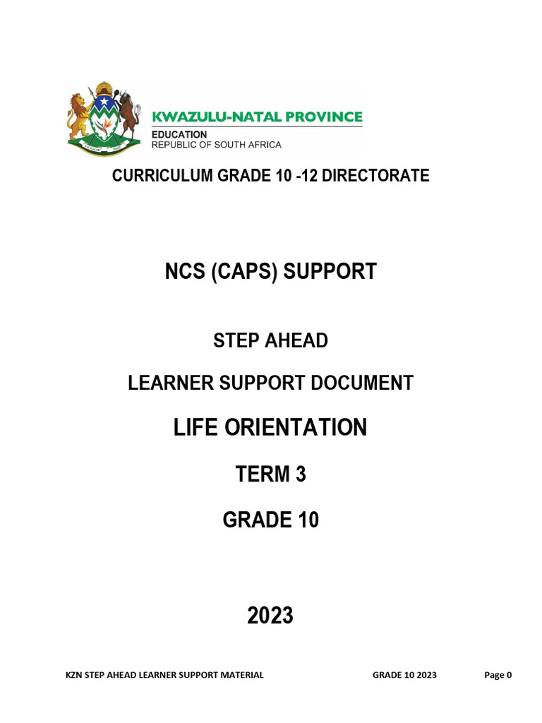 KZN Grade 10 Life Orientation Support 2023 | PDF | Homosexuality ...