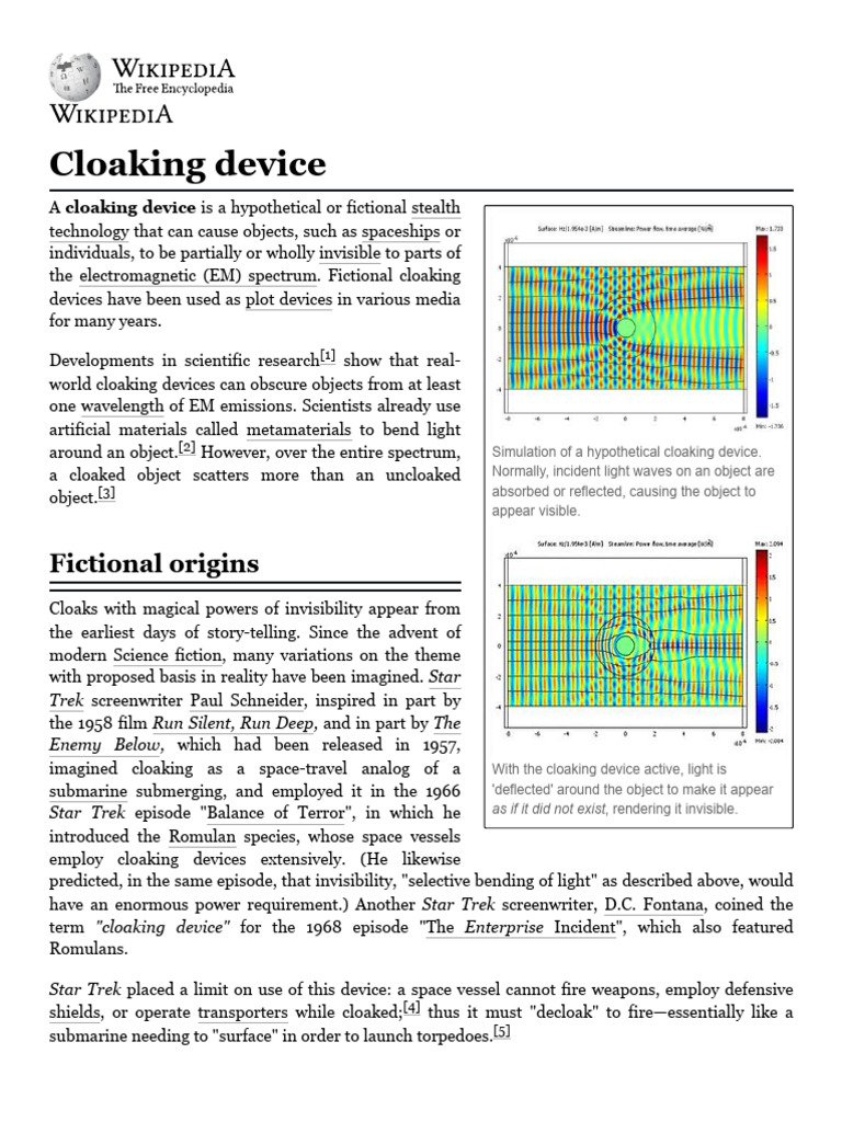 Understanding Cloaking Devices | PDF | Electromagnetic Radiation | Optics