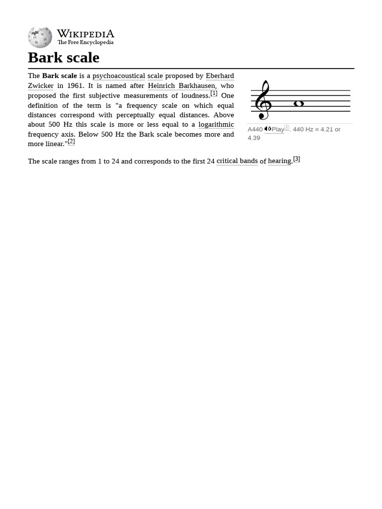 Bark_scale | PDF | Classical Mechanics | Psychophysics