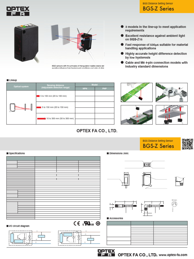 BGS-Z30N Distance Setting Sensor Overview | PDF | Bipolar Junction ...