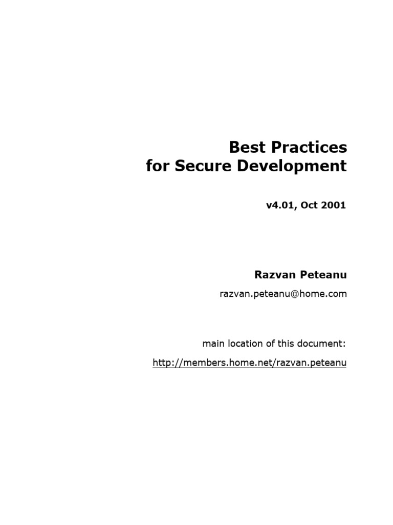 Best Prac For Sec Dev4 | PDF | Software Testing | Computer Security
