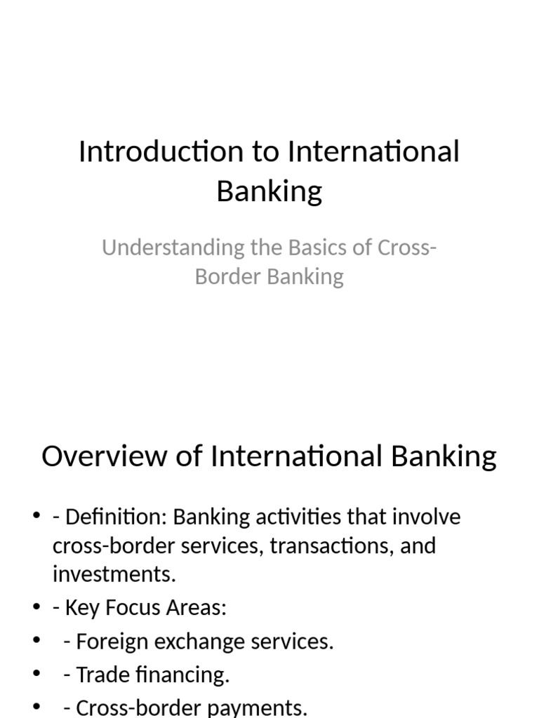 Basics of International Banking Explained | PDF