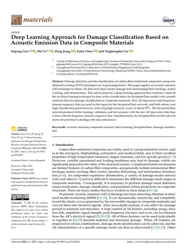 Deep Learning Approach For Damage | PDF | Deep Learning | Composite ...