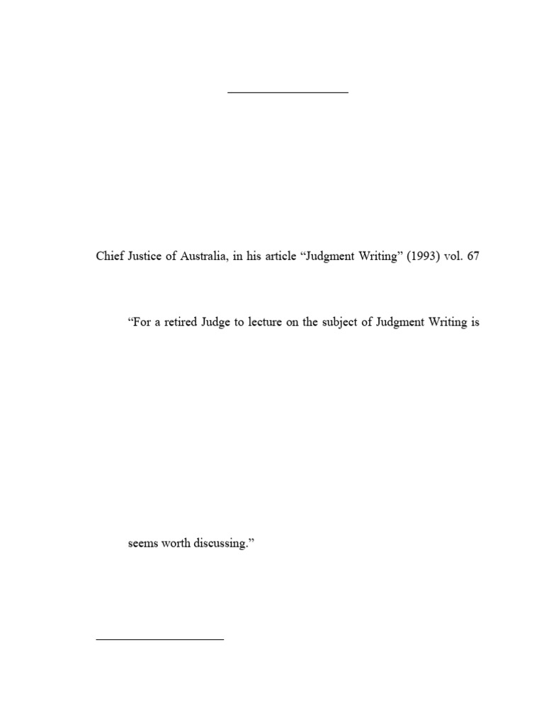 Judgment Writing Insights by Justice Rao | PDF | Judgment (Law) | Precedent