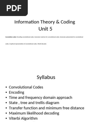 Convolutional Coding Fundamentals | PDF | Theoretical Computer
