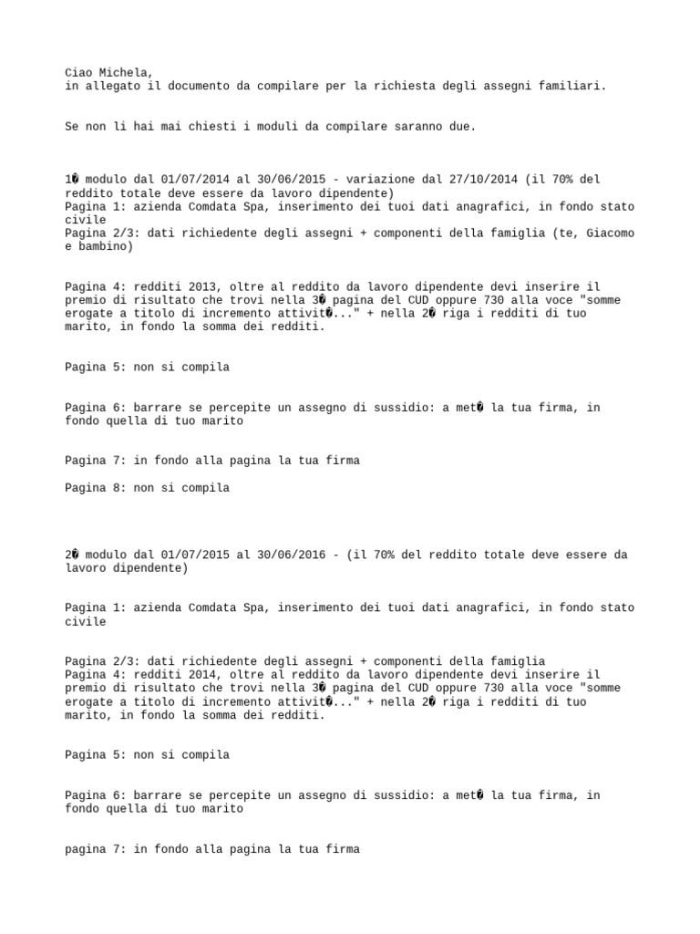 Manuale Di Compilazione Moduli | PDF