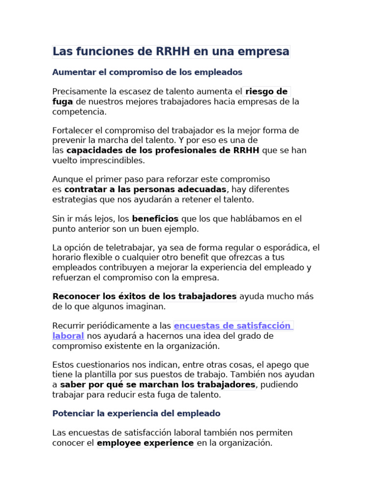 Estrategias RRHH: Compromiso y Talento | PDF | Gestión de recursos ...