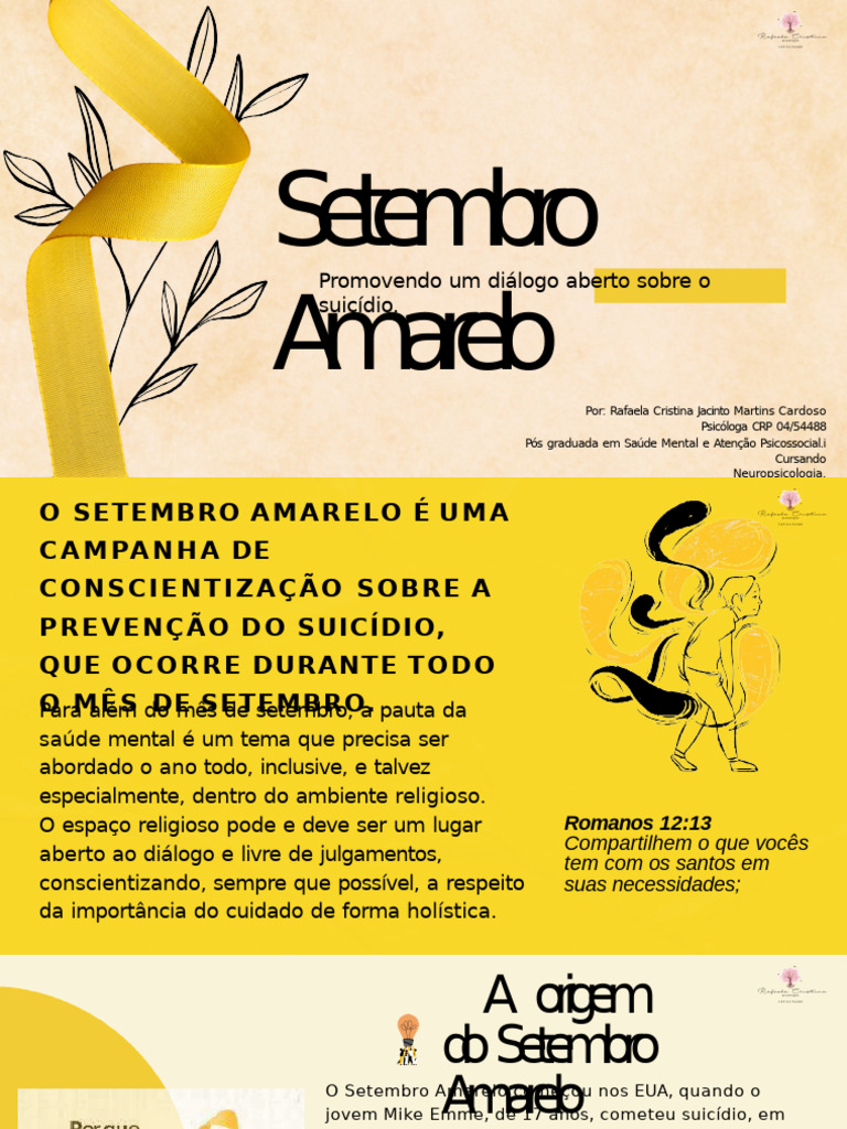 Apresentação Animado Setembro Amarelo No Ambiente de Trabalho | PDF ...