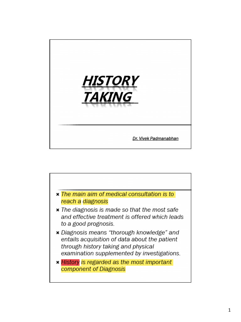 4 History Taking Pdf Medical Diagnosis Pain