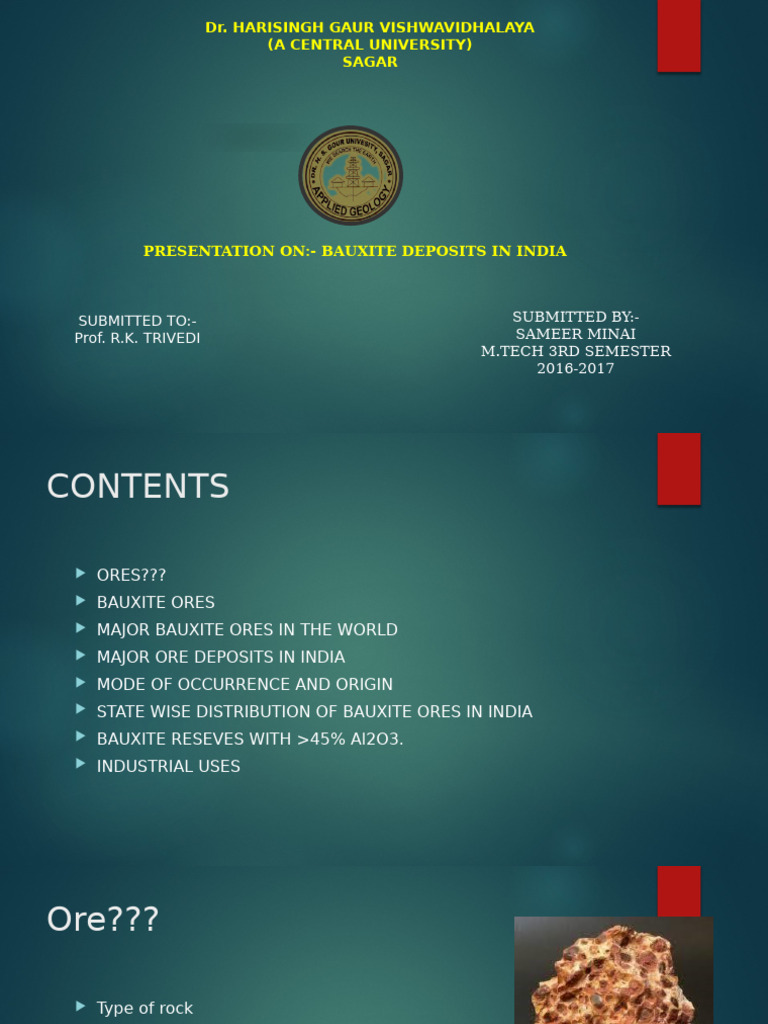 Bauxite Deposits in India Overview | PDF | Aluminium Oxide | Ore