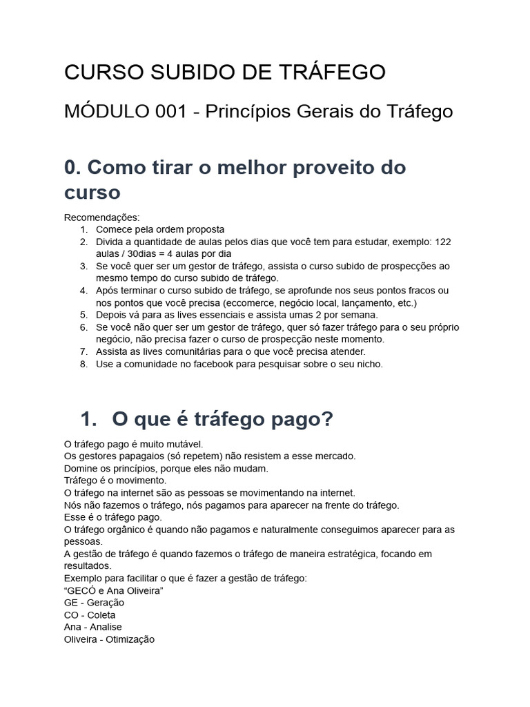 CURSO SUBIDO DE TRÁFEGO - MOD001 | PDF | Publicidade | Dinheiro