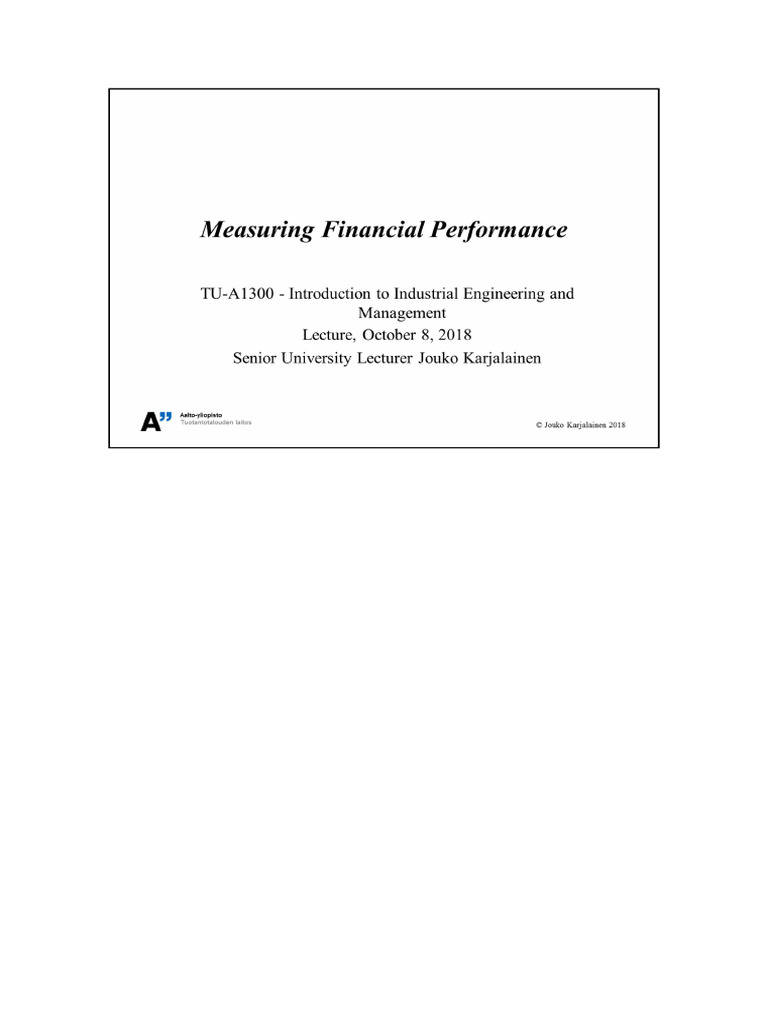 Measuring Financial Performance | PDF | Equity (Finance) | Expense