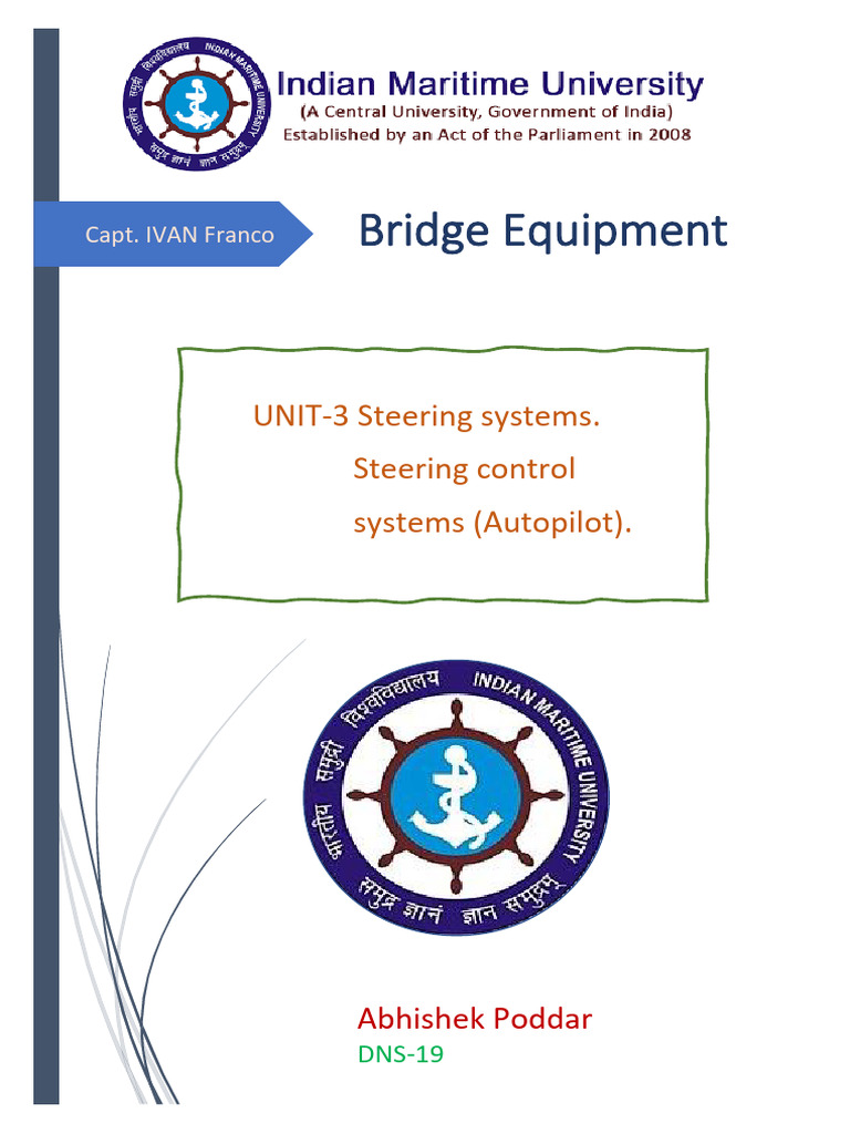 UNIT-3 Bridge Equipment | PDF | Compass | Rudder