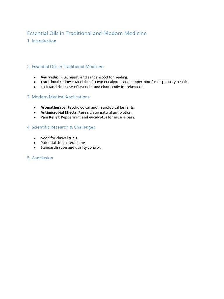 Essential Oils in Traditional and Modern Medicine | PDF