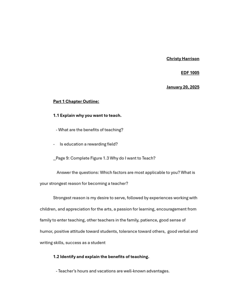 Chapter 1 Outline | PDF | Teachers | Classroom Management