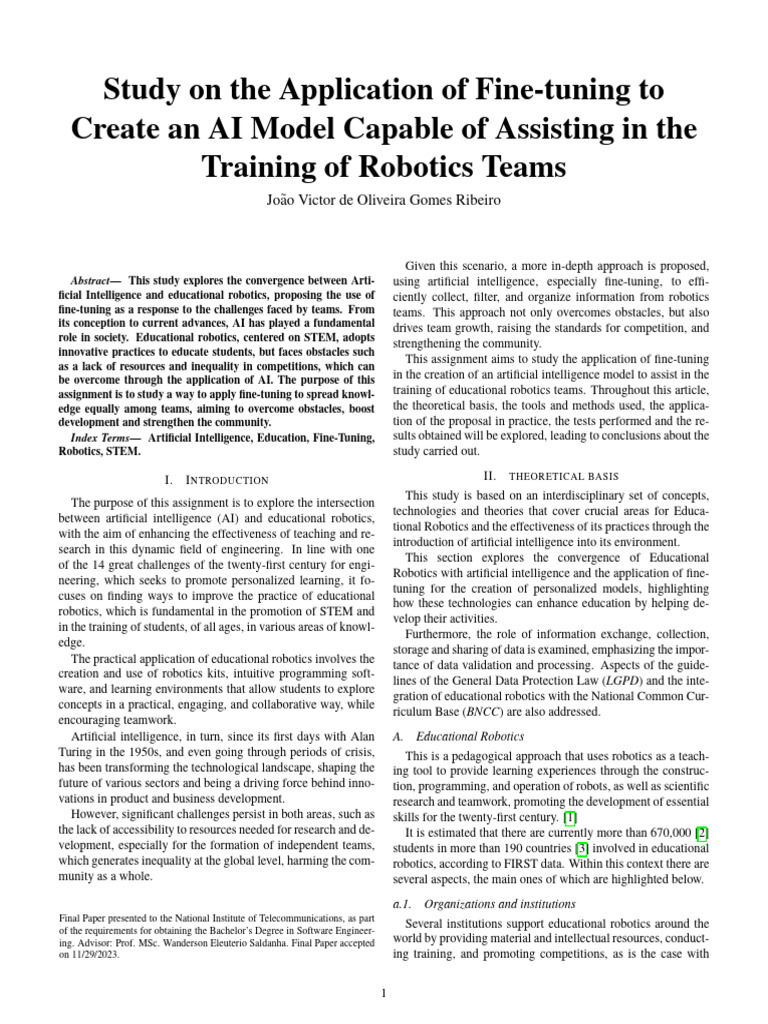 AI Fine-Tuning for Robotics Training | PDF | Artificial Intelligence ...