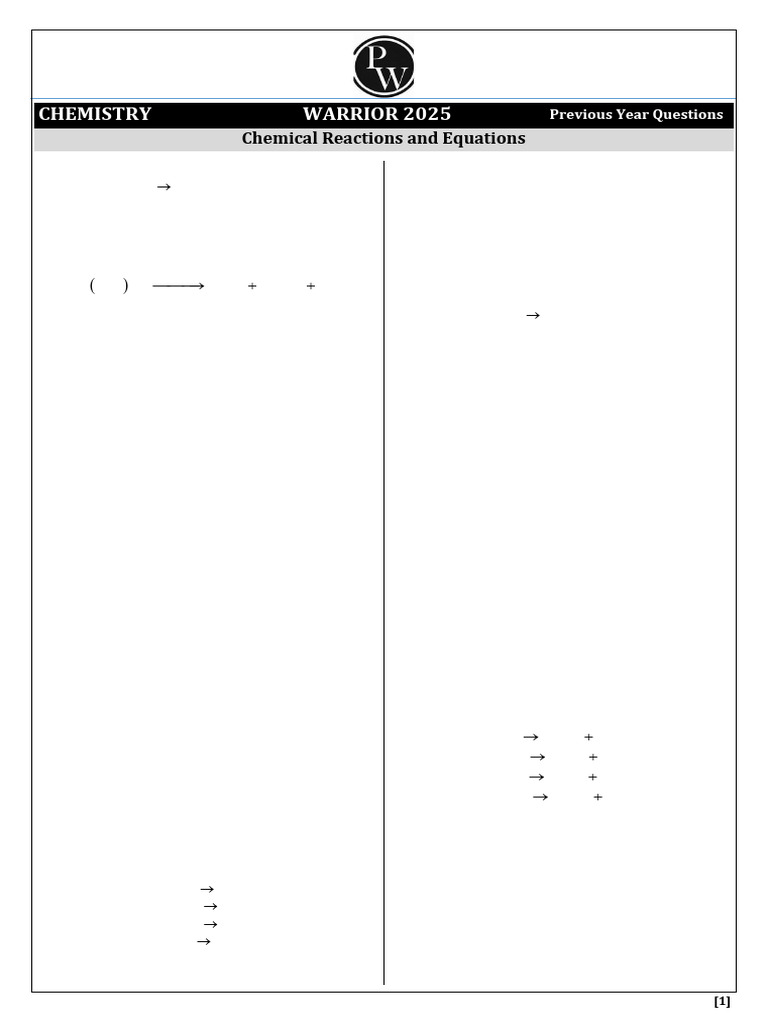 Chemical Reactions and Balancing Equations | PDF | Sodium Carbonate | Acid